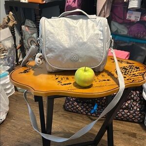 Kipling Silver Metallic Kichirou Bag - Like New!
